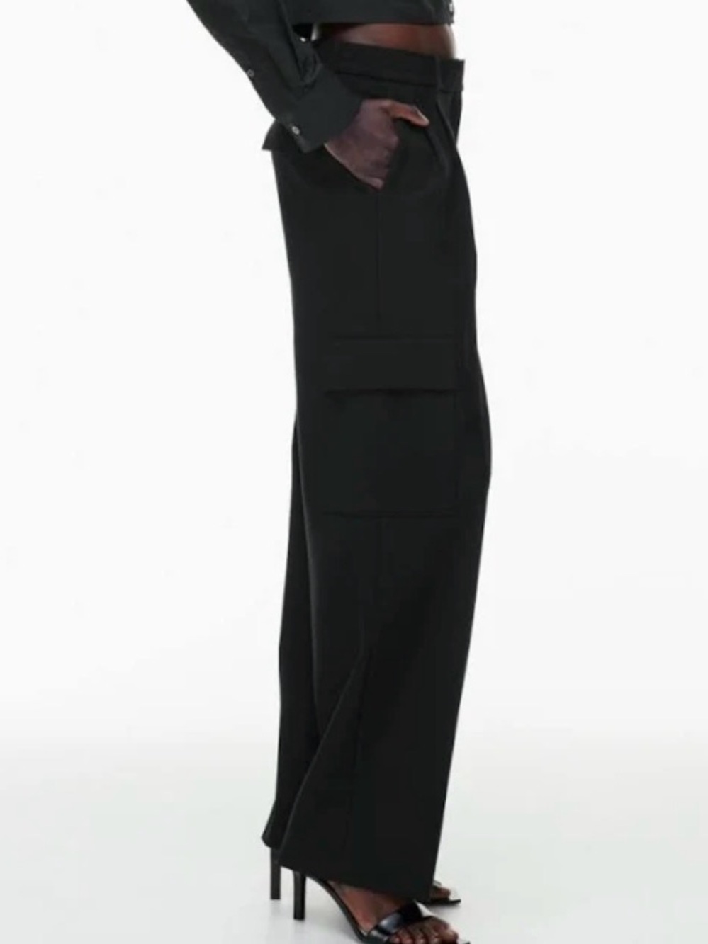 Babaton Black Wide-Leg Cargo Trousers
